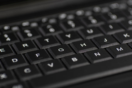 Selective focus shot from front of laptop computer k