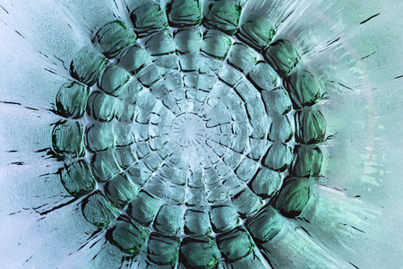 Glass, decorative plate top view.の写真素材