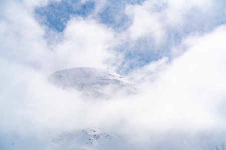 Panorama of ski runs on the Kaunertal glacier in Austria.