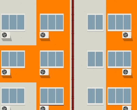 Block of flats - apartment building backgroundのイラスト素材