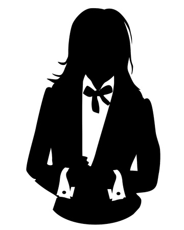 Graphic illustration of woman in business suit as user icon, avatarのイラスト素材