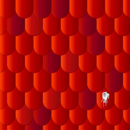 Red ceramic tiles texure background with bird droppingsのイラスト素材