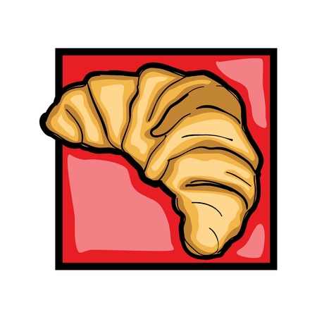 Classic clip art graphic icon with croissantのイラスト素材