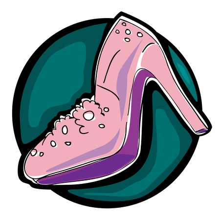 high hills woman shoe on a white background,  clip artのイラスト素材
