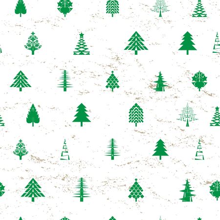 abstract christmas tree pattern over grunge backgroundのイラスト素材
