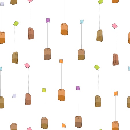Simple tea bags pattern over transparent backgroundのイラスト素材