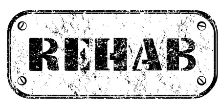 Rehab grungy stamp isolated on whiteのイラスト素材
