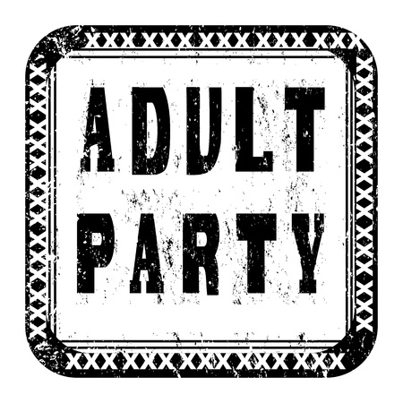 Adult party xxx scratched stamp isolated on whiteのイラスト素材