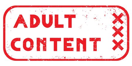 Adult content scratched stamp isolated on whiteのイラスト素材