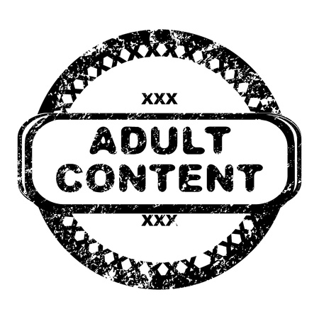 Adult content scratched stamp isolated on whiteのイラスト素材