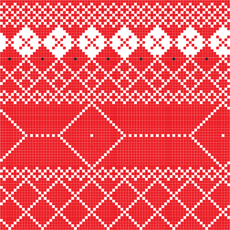 Freestyle pixel pattern inspired by Balkan traditional motifsのイラスト素材