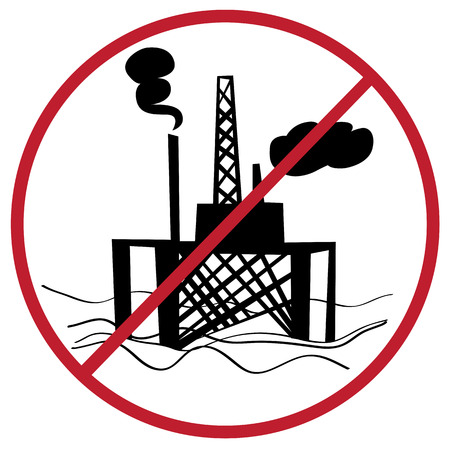 Climate change solution illustration, hand drawn sticker isolated on white, ban oil plant messageのイラスト素材