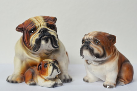 A Lovely Family Dog Statue , Bangkok , Thailandの写真素材