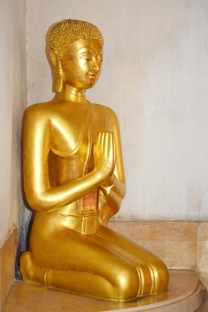 Golden Buddha Statue in Thai Temple , Bangkok , Thailandのeditorial素材