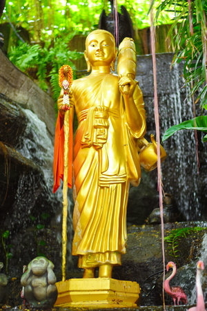 Golden Buddha Statue in Thai Temple , Bangkok , Thailandのeditorial素材