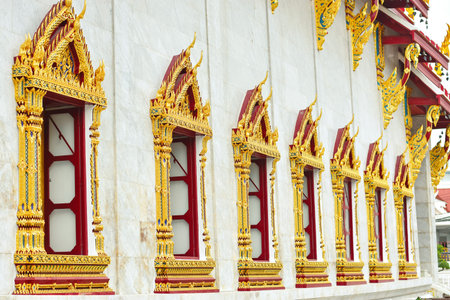 Golden Window in the Temple , Bangkok , Thailand