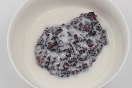 Sweet Black Sticky Rice with Coconut Cream  の写真素材
