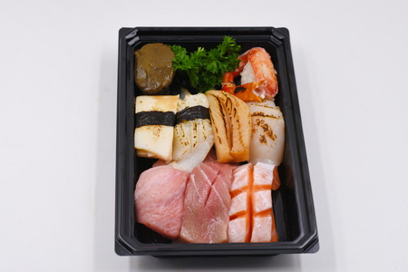 Mixed Sushi isolate on whiteの写真素材