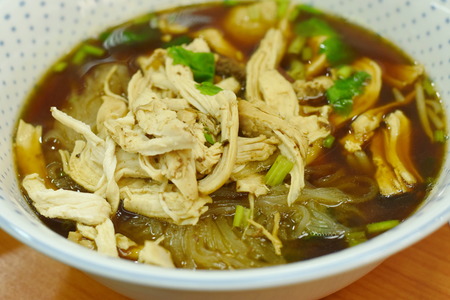 Braised chicken wings with bitter gourdの写真素材