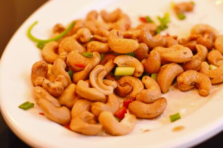 mixed spicy Cashew nutsの写真素材