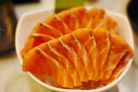 delicious salmon sashimiの写真素材