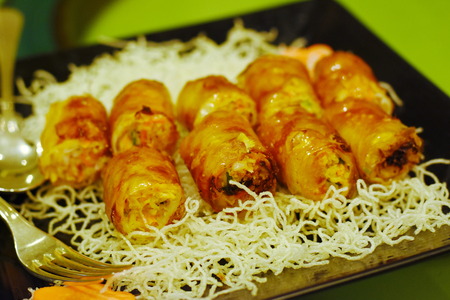 Fried spring rollsの写真素材