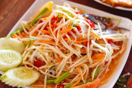 spicy papaya saladの写真素材