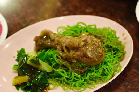 Jade Noodles with Chicken meatの写真素材