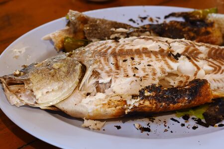 Salt-Crusted Grilled Fishの写真素材