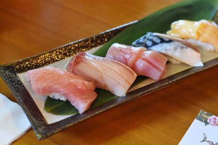 delicious mixed sushiの写真素材