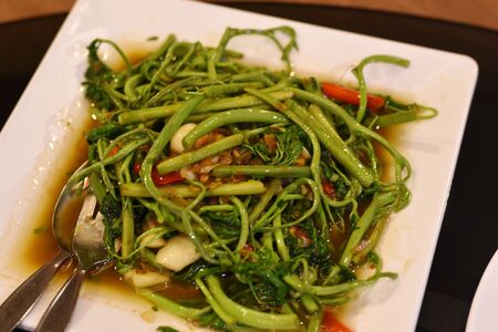 Stir Fried Red morning gloryの写真素材