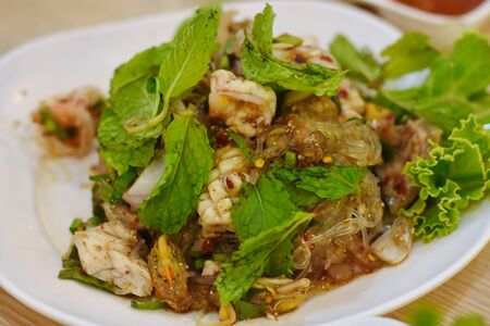 delicious Thai Spicy Vermicelli Saladの写真素材