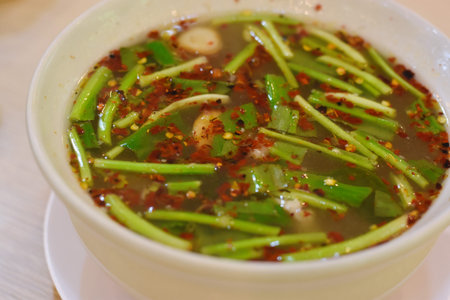 Hot and Spicy Soup with Pork Ribsの写真素材