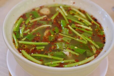 Hot and Spicy Soup with Pork Ribsの写真素材