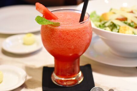 delicious sweet watermelon smoothie soft drinkの写真素材