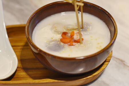 Taro Balls in Sweet Coconut Creamの写真素材
