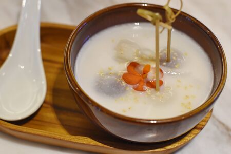 Taro Balls in Sweet Coconut Creamの写真素材