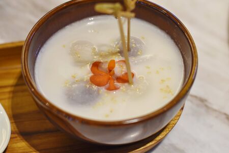 Taro Balls in Sweet Coconut Creamの写真素材