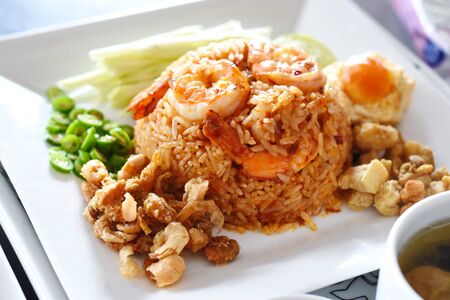 Shrimp Chili dip fried rice spicy thai foodの写真素材