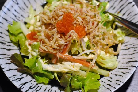Deep fried Soft Shell Crab Saladの写真素材