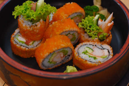 California Maki in a set japanese foodの写真素材