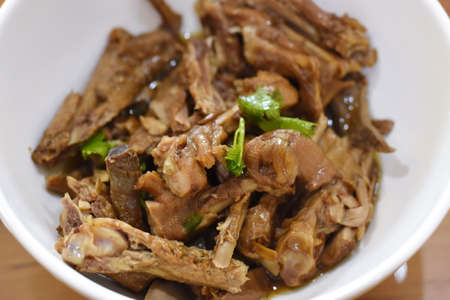 Traditional stewed duck in Chinese gravyの写真素材