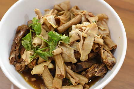 Traditional stewed duck in Chinese gravyの写真素材