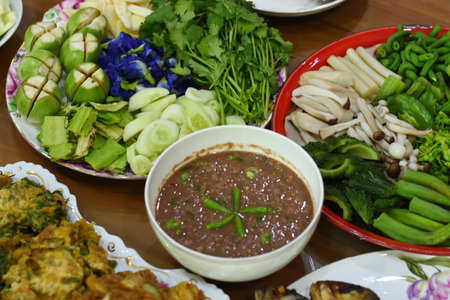 Spicy Shrimp Paste Dip setの写真素材