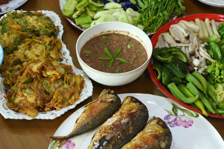 Spicy Shrimp Paste Dip setの写真素材