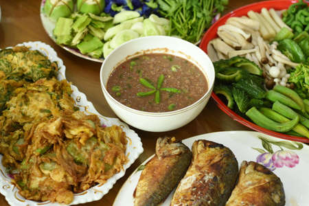 Spicy Shrimp Paste Dip setの写真素材