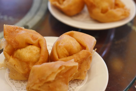 Fried dumpling - chinese food, close-up