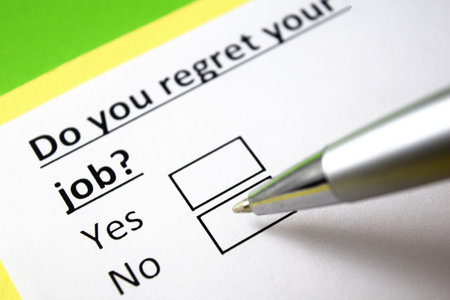 Do you regret your job? yes or noの写真素材