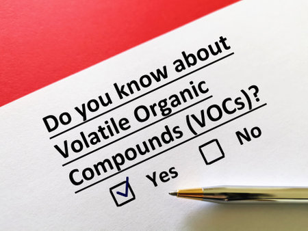 One person is answering question about oil and gas. He knows about volatile organic compounds.の写真素材
