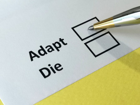 One person is answering question about adapt or die.の写真素材